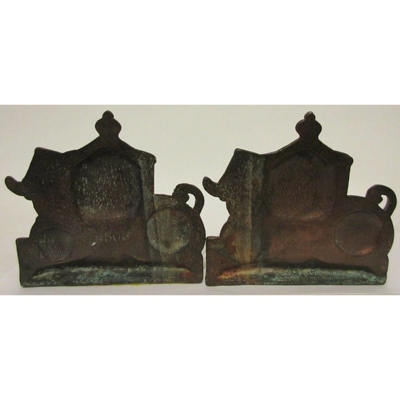 Vintage Royal Coach Carriage Stagewagon Regal Bookends WH Howell 1930 Set 2 - Picture 3 of 10